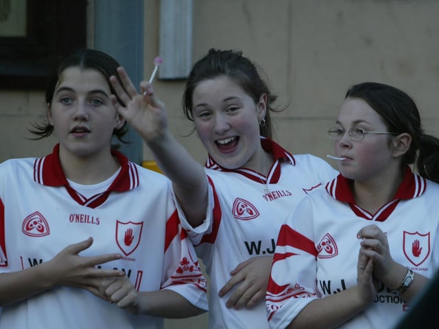 Celebrating Tyrone winning the All-Ireland Senior Football Championship against Armagh in September 2003