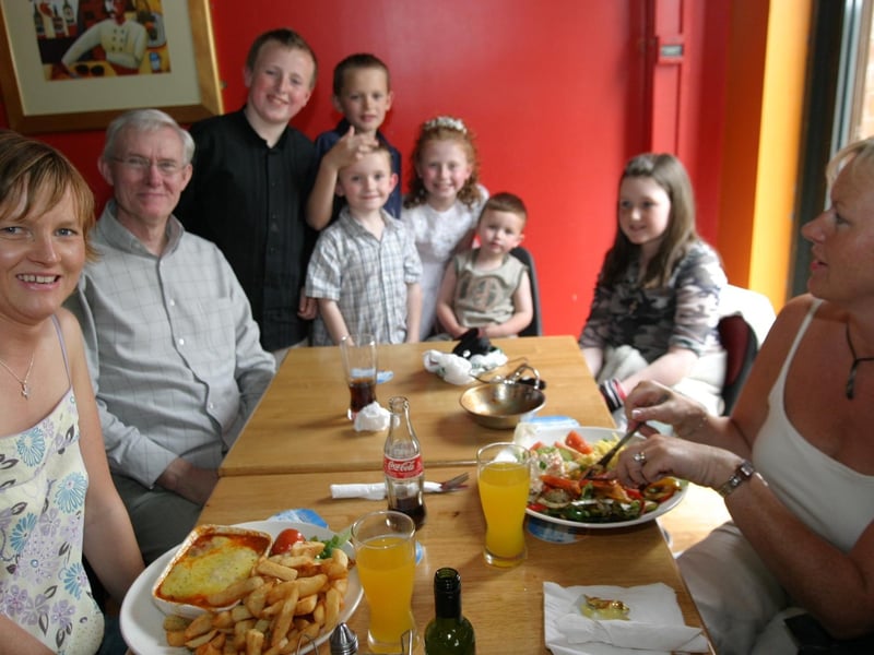 Orla and Michael Cunningham out with family for a nice meal.