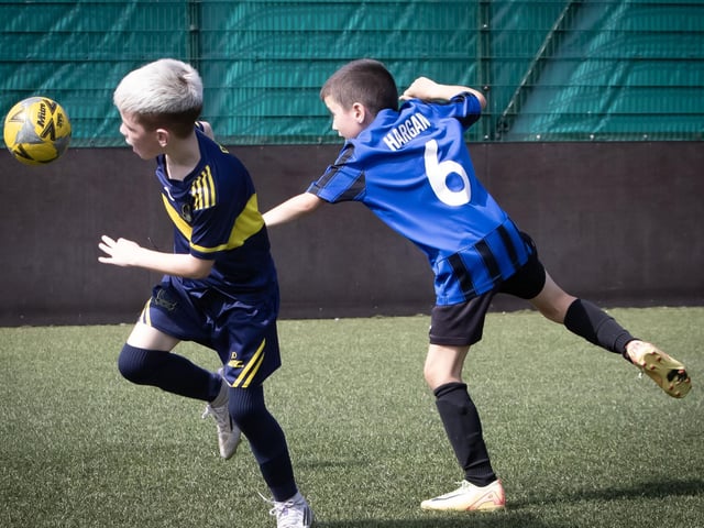Action from the recent semi-final clash between Don Bosco's and Oxford United Swifts at Bay Road in the Padraig Barton Memorial Cup. (Photos: Jim McCafferty Photography)
