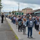People gathered in Derry for the annual Volunteers Sunday commemoration in Derry. Photo: Charlie McMenamin.