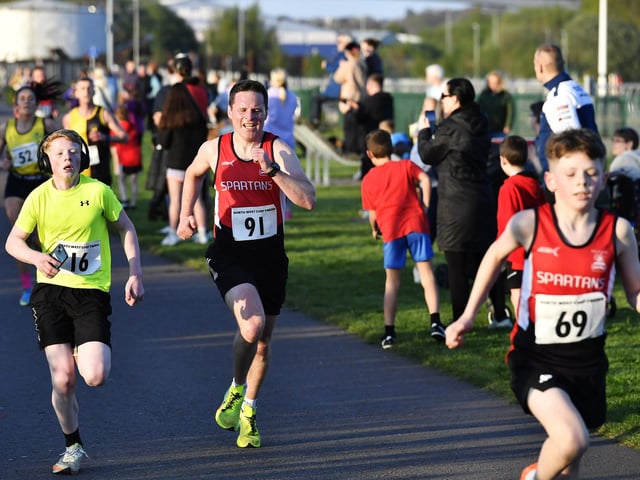 Kieran Hurley (91) City of Derry Spartans. Photo: George Sweeney
