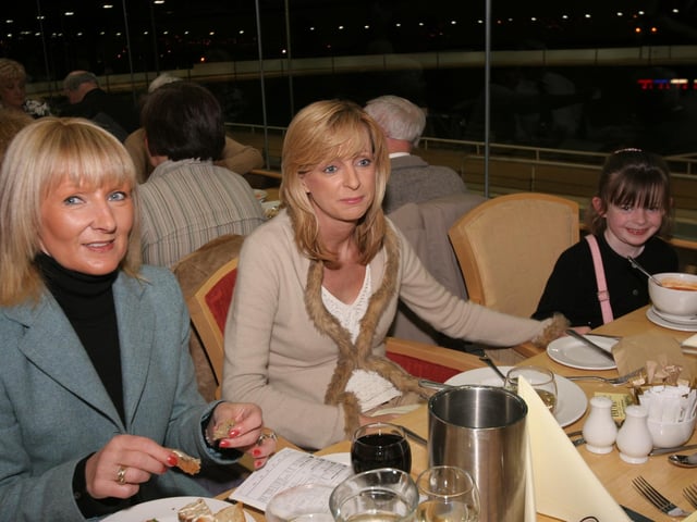 Derry and Donegal people enjoying a night at Lifford races in February 2005.