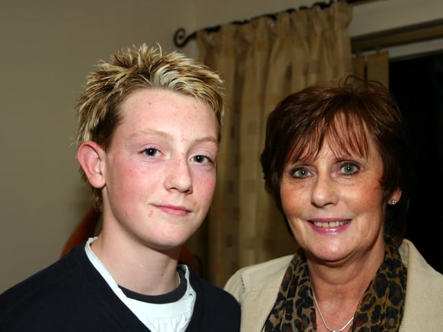 Karl with Nana Angela at the 15th birthday party 8051 dd : Derry Parties & Celebrations August 2005: O'Hagan.