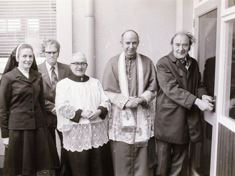 During December 1974 Bishop of Derry, Dr Edward Daly opened the Scoil Naomh Bhride in Moville, the new temporary St Brigid's Church in Carnhill and the new temporary Church of our Lady of Lourdes in Shantallow.