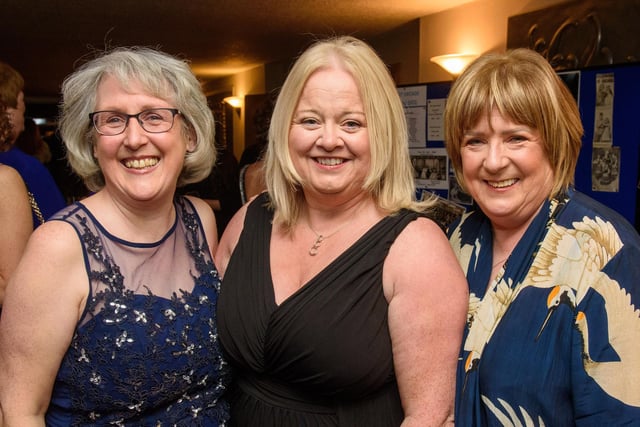 Rosemary Iliff, Geraldine Hickey and Christine Deane pictured at Londonderry Musical Society’s 60th Anniversary dinner in the White Horse Hotel. Picture Martin McKeown. 14.01.23