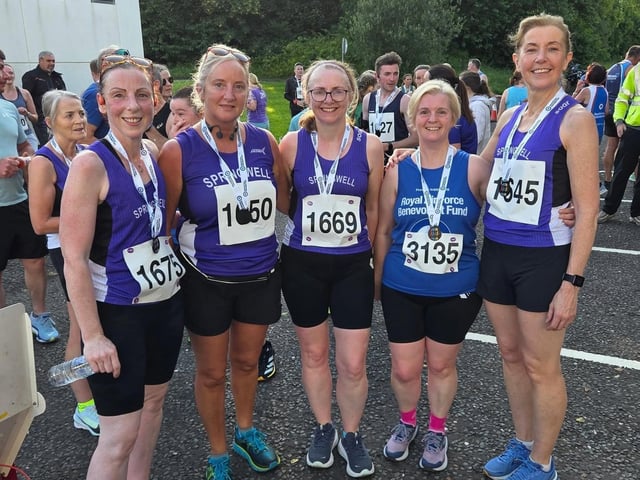 Fiona Walker, Amanda Scott, Emer Thompson, Pauline Duke & Sylvia Pollock at the RAF Benevolent Fund 5k