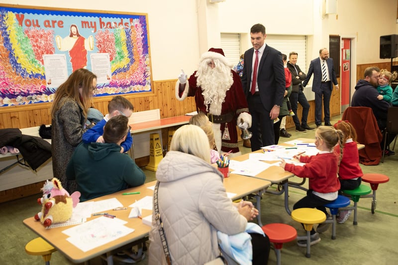 Special guest at the Hollybush PS Open Day was no other than Santa Claus himself, accompanied by Mr. Cahir O'Connor.