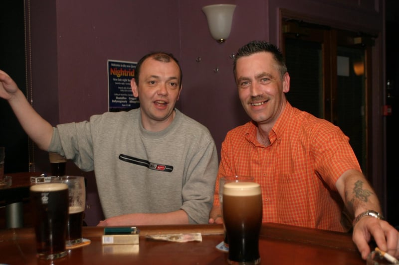 Pints of stout and cigarettes back when you could smoke indoors.