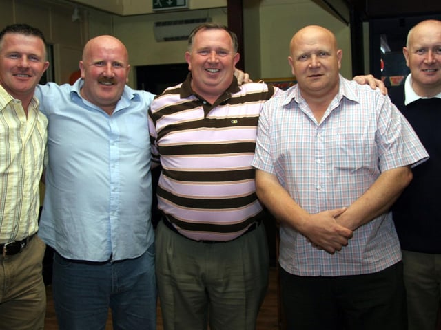 Donal pictured with his brothers, Brian, Eugene, Seamus and Sean on the occasion of his 50th birthday 0218JML : Parties and celebrations across Derry in May 2006.