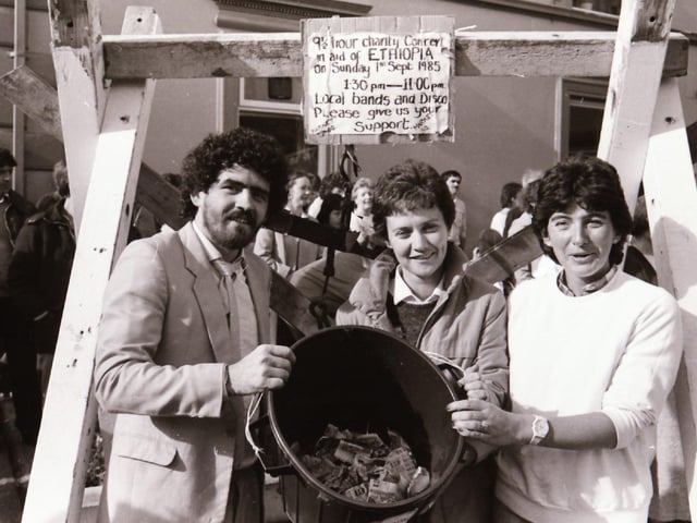 Collecting at Buncrana Live Aid.