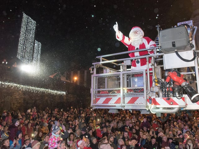 Santa in Guildhall Square during the Christmas Lights Switch on in Derry back in 2017. Picture Martin McKeown. Inpresspics.com. 23.11.17