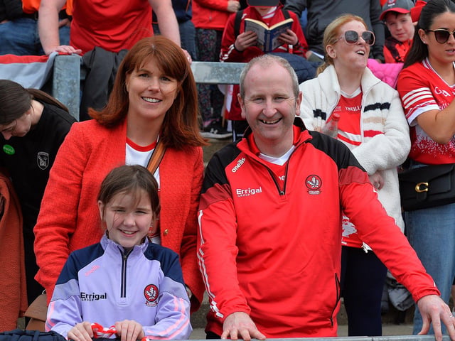 Derry fans at the game against Armagh in Celtic Park. Photo: George Sweeney
