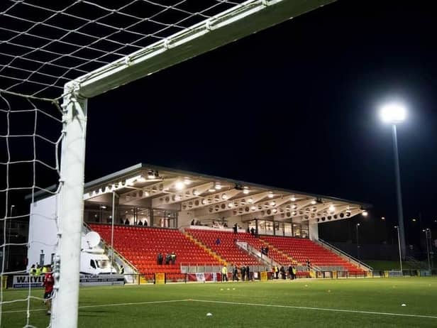 The Brandywell under floodlights