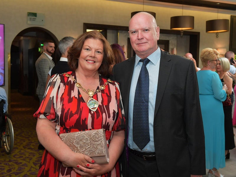 Mayor Patricia Logue and husband James pictured at the Derry Journal Best of Derry BetMcLean Awards. Photo: George Sweeney. DER2325GS – 63