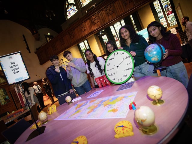 Some of the students who attended Saturday's NI Maths Fest event at the Guldhall. : .