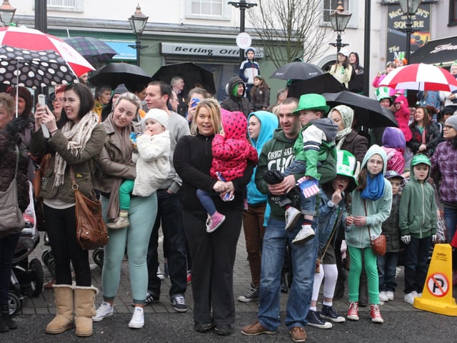 A section of those in attendance at the Buncrana St. Patrick's Day festivities on Sunday. 1903JM29