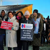 December 2022: Royal College of Nurses members, campaigning for fair pay and conditions, take part in industrial action at Altnagelvin Hospital.  Photo: George Sweeney. DER2250GS - 42