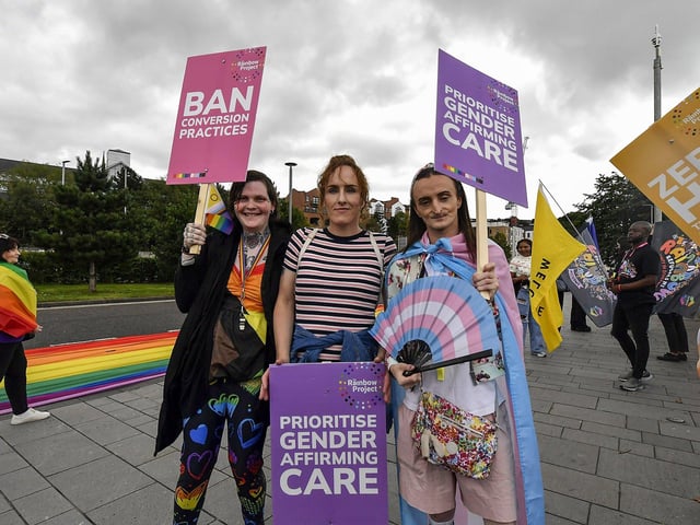 Revellers take part in the 2025 Foyle Pride Parade. Photo: George Sweeney