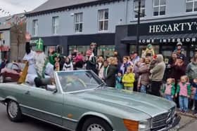 St Patrick at the parade in Buncrana.