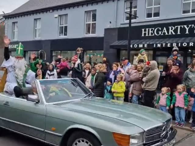 St Patrick at the parade in Buncrana.