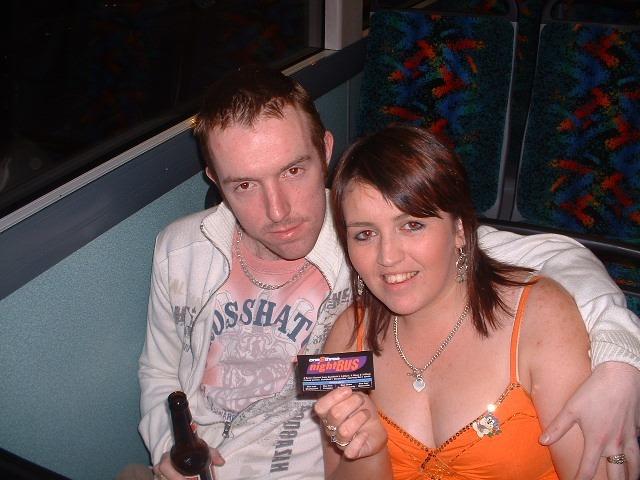 Enjoying a night out in Derry city centre and catching the Ulsterbus nightbus home back in April 2005.