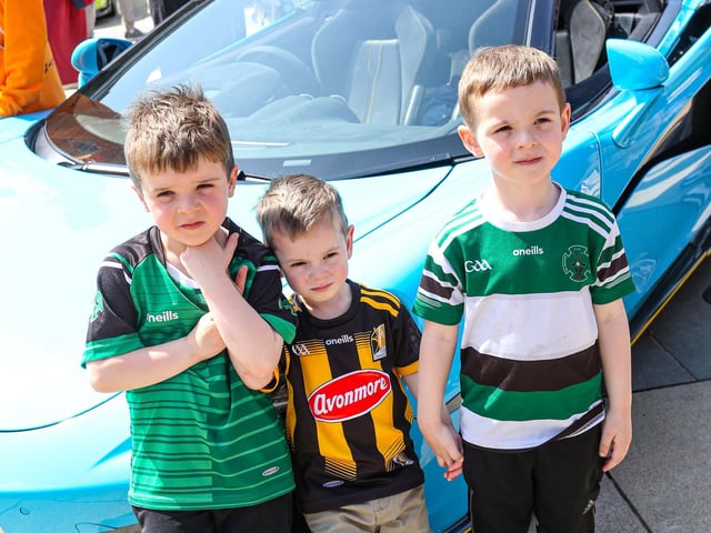 Mayor’s Supercar Saturday in aid of First Housing and Support Service.

Daimhin, Ban and Darragh Kelly enjoying the day.

©Lorcan Doherty