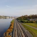 The Derry rail line in the city.