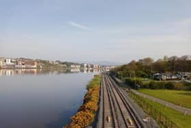 The Derry rail line in the city.