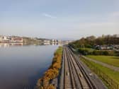 The Derry rail line in the city.