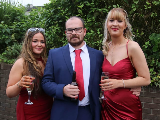 Rhianna Napier, Ryan McAllister and Ella Stewart pictured at The Nurses Ball, Class of 2026 held in The Everglades Hotel. (Photo - Deirdre Heaney, nwpresspics)