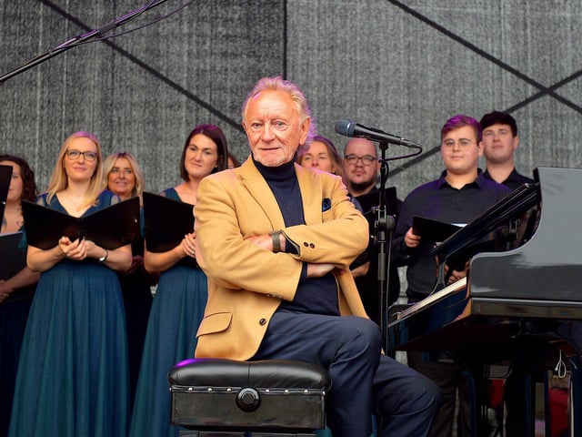 Phil Coutler pictured during the live performance of his iconic hit ‘The Town I Loved So Well’ in Ebrington Square on Saturday afternoon last. Photo: George Sweeney. DER2240GS – 01