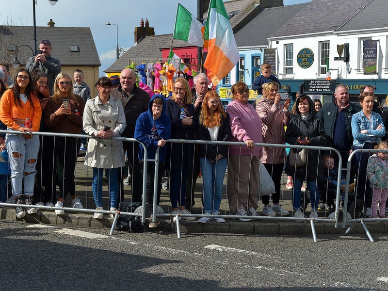 Spectators at the Easter Monday parade in Carndonagh. Photo: George Sweeney. DER2315GS – 58