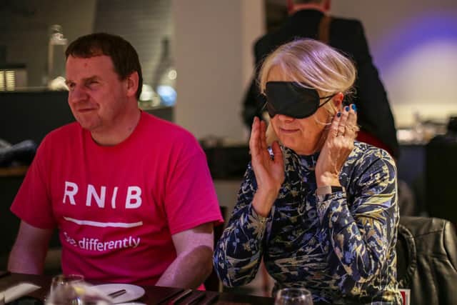 RNIB NI's Joe Kenny with Anna Doherty, CEO of Derry Chamber of Commerce