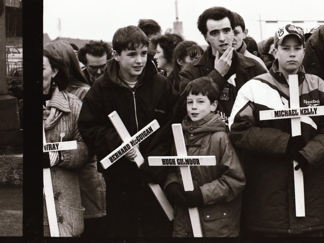 Scenes from the Bloody Sunday commemorative events in Derry in January 1996.