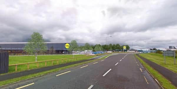 An artist's impression of the new Lidl store.