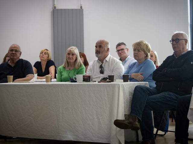 DID YE HEAR ABOUT? . . . .A section of the attendance at the Gasyard on Thursday for the Did Ye Hear About? Whose Language? event as part of Feile 2025 with Linda Ervine. (Photos: Jim McCafferty Photography)