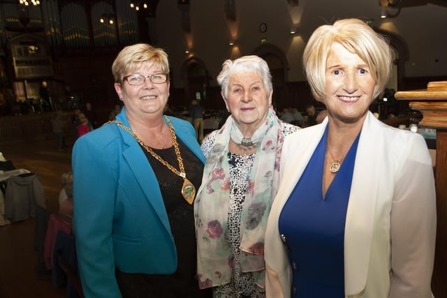 Deputy Mayor Dobbins pictured with Charlotte McCauley and Pat Dalzell on Wednesday at the Guildhall.