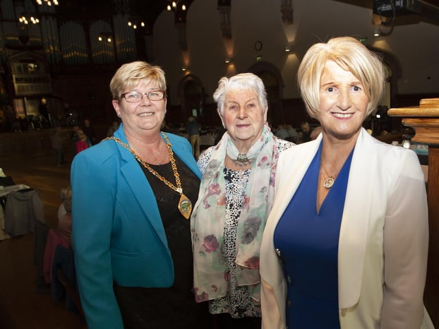 Deputy Mayor Dobbins pictured with Charlotte McCauley and Pat Dalzell on Wednesday at the Guildhall.