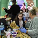 Face painting at the Gasyard Feile’s Big Bog BBQ held at Pilot’s Row Centre on Saturday afternoon.  Photo: George Sweeney