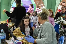 Face painting at the Gasyard Feile’s Big Bog BBQ held at Pilot’s Row Centre on Saturday afternoon.  Photo: George Sweeney