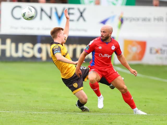 Shelbourne's Mark Coyle in action against Brandon Kavanagh.