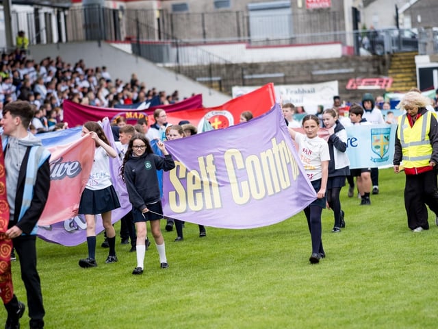 Participants at the Derry Diocese Fan The Flame annual Mass 2025 in Celtic Park.