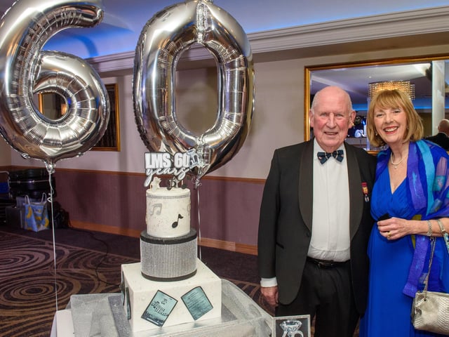 Donald Hill and Judith O’Hare pictured at Londonderry Musical Society’s 60th Anniversary dinner in the White Horse Hotel. Picture Martin McKeown. 14.01.23