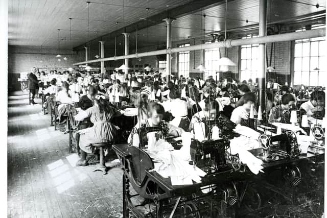 Factory workers in Derry in the 1920s.