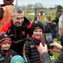 Rory Gallagher poses for a photo after Derry’s victory over Clare on Sunday. Photo: George Sweeney. DER2312GS - 18