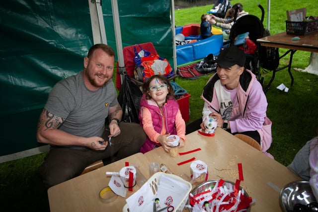 Family fun making Derry City Crackers at the Abercorn Park Family Fun Day on Wednesday. (Photos: JIm McCafferty Photography):.