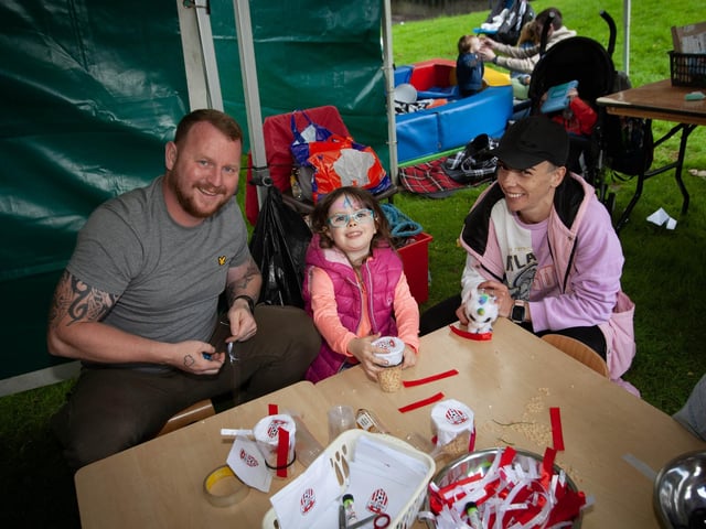 Family fun making Derry City Crackers at the Abercorn Park Family Fun Day on Wednesday. (Photos: JIm McCafferty Photography):.