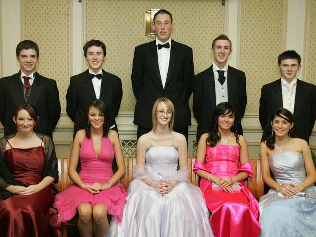 Seated, from left, are Maria Griffiths, Holly Hayes, Danielle Curran, Lucia McCallion and a Catherine Melaugh. Back, from left, are James Pike, Ruairi O'Connor, Adam McDuff, Barry McMenamin and Barry McGavigan. (1511C03)
