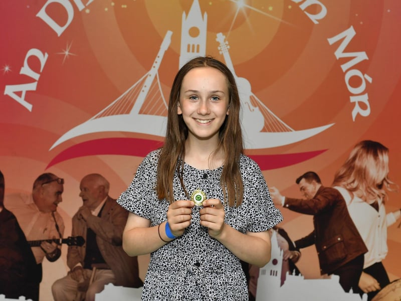 Béibhinn Ní Dhonnghaile achieved First place in U12 Harp at Fleadh Mhór Dhoíre. Photo: George Sweeney