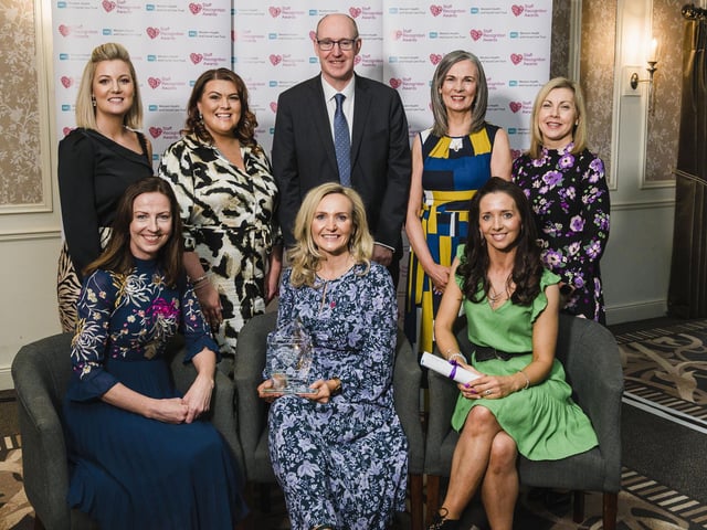 Improvement, Innovation and Involvement Award Winner is Early Intervention Team, (Trustwide) pictured with Neil Guckian, Chief Executive, Western Trust and Karen Hargan, Director of Human Resources & Organisation Development.